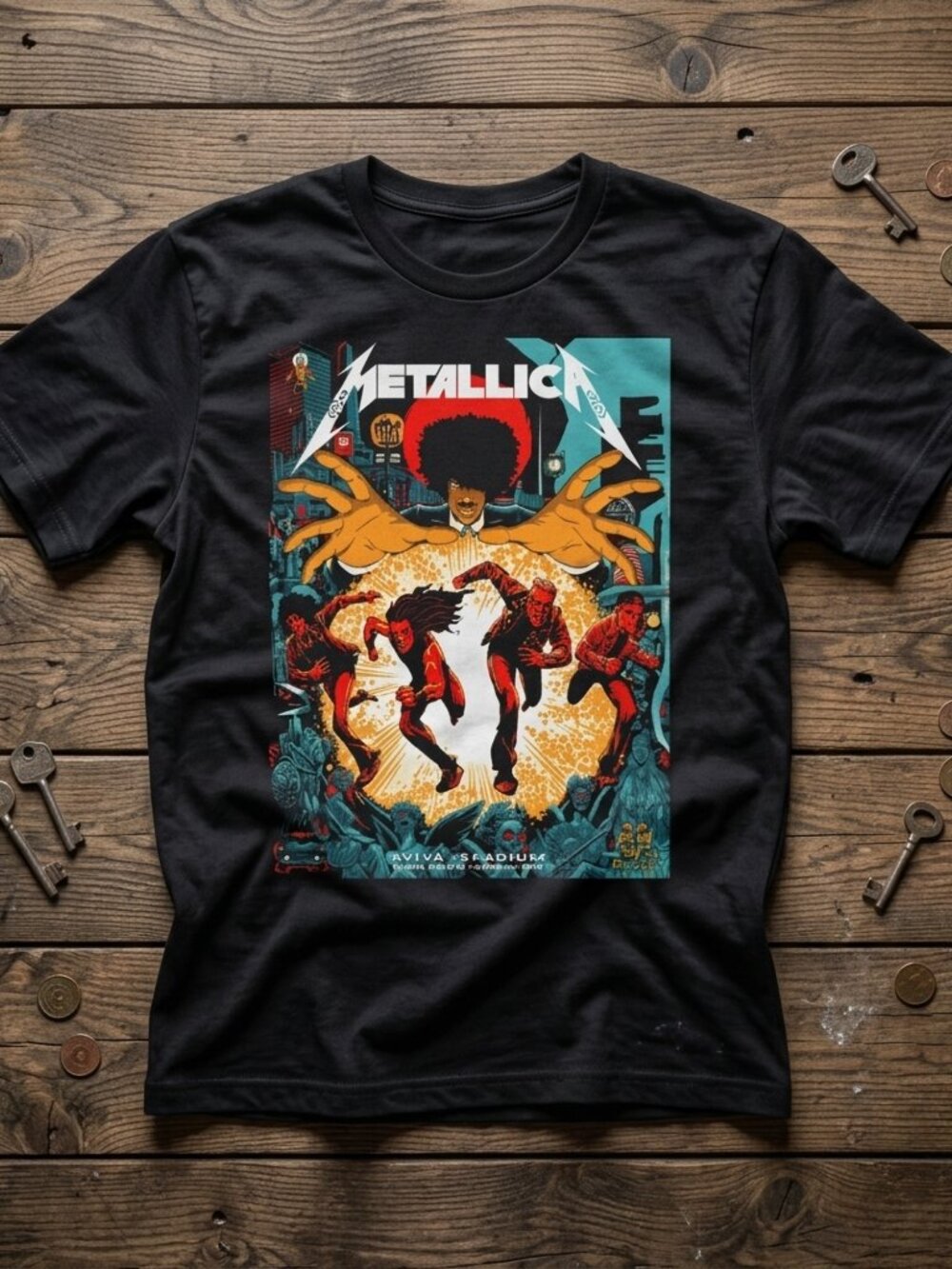 Metallica Vintage Graphic Band Shirt Heavy Metal Rock Tee Retro Concert T Shirt
